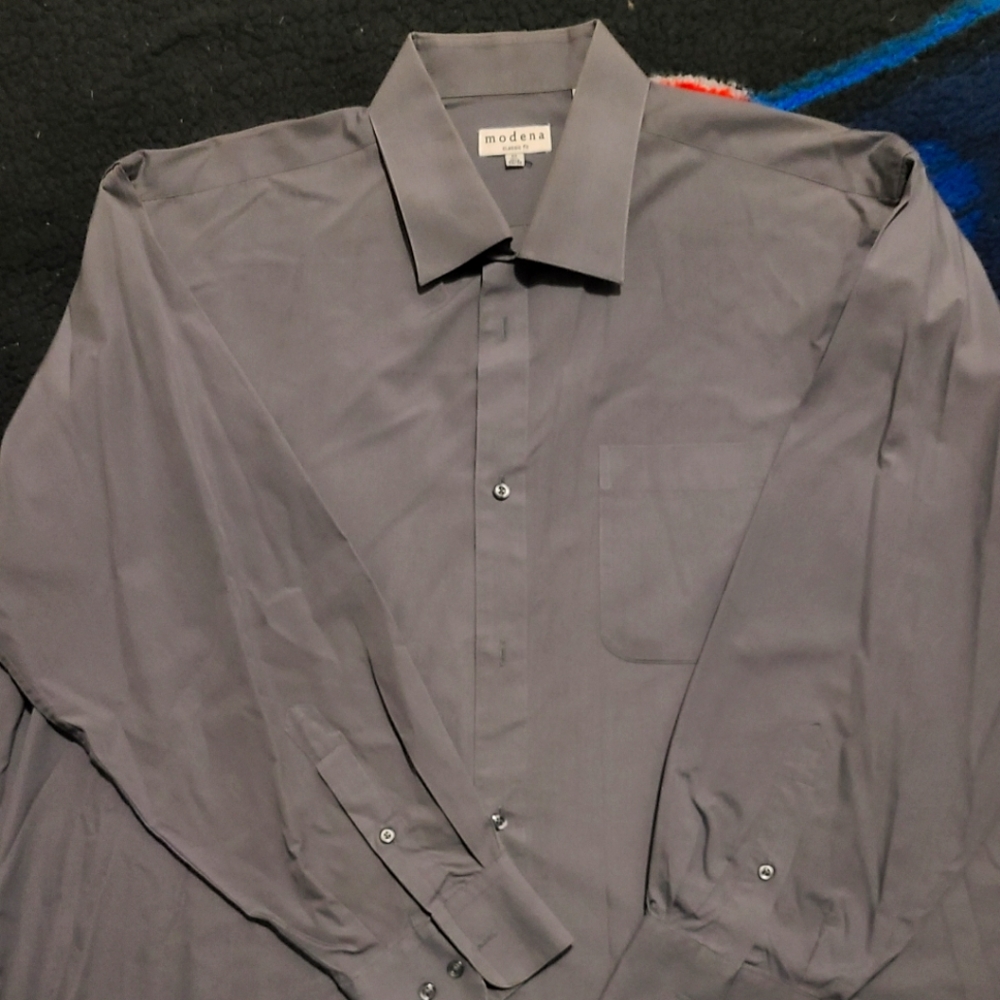 Modena 18 1/2 grey long sleeve dress shirt